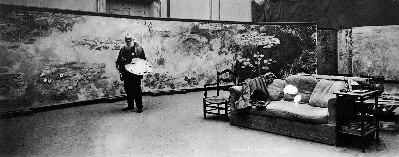 Photo of Claude Monet Working on Water Lilies