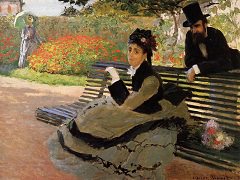 Camille Monet on a Garden Bench by Claude Monet