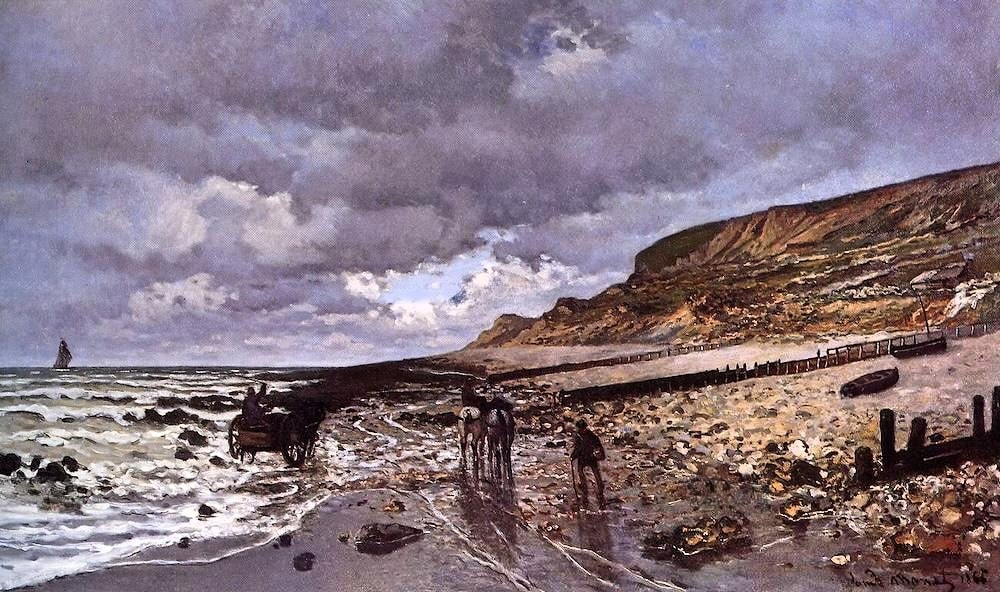 La Pointe de la Hève at Low Tide, 1864, by Claude Monet