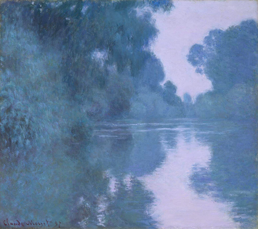 Morning on the Seine near Giverny, 1897 - by Claude Monet