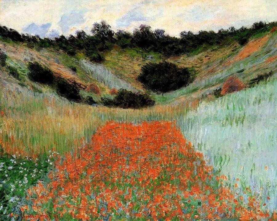 Poppy Field in a Hollow near Giverny, 1885 by Claude Monet