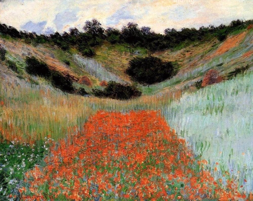 Poppy Field in a Hollow near Giverny, 1885 by Claude Monet