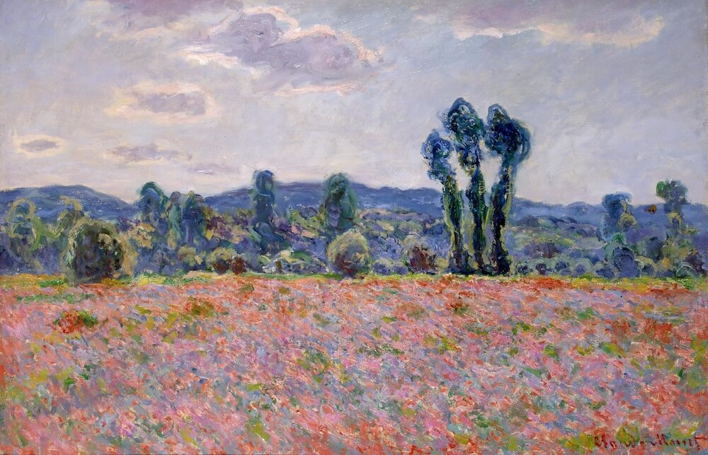 Poppy Field, 1887 - by Claude Monet