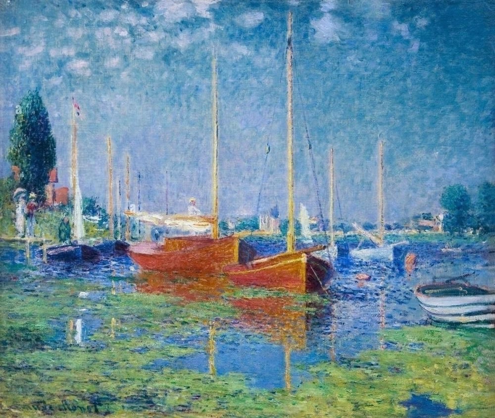 Red Boats at Argenteuil, 1875 by Claude Monet