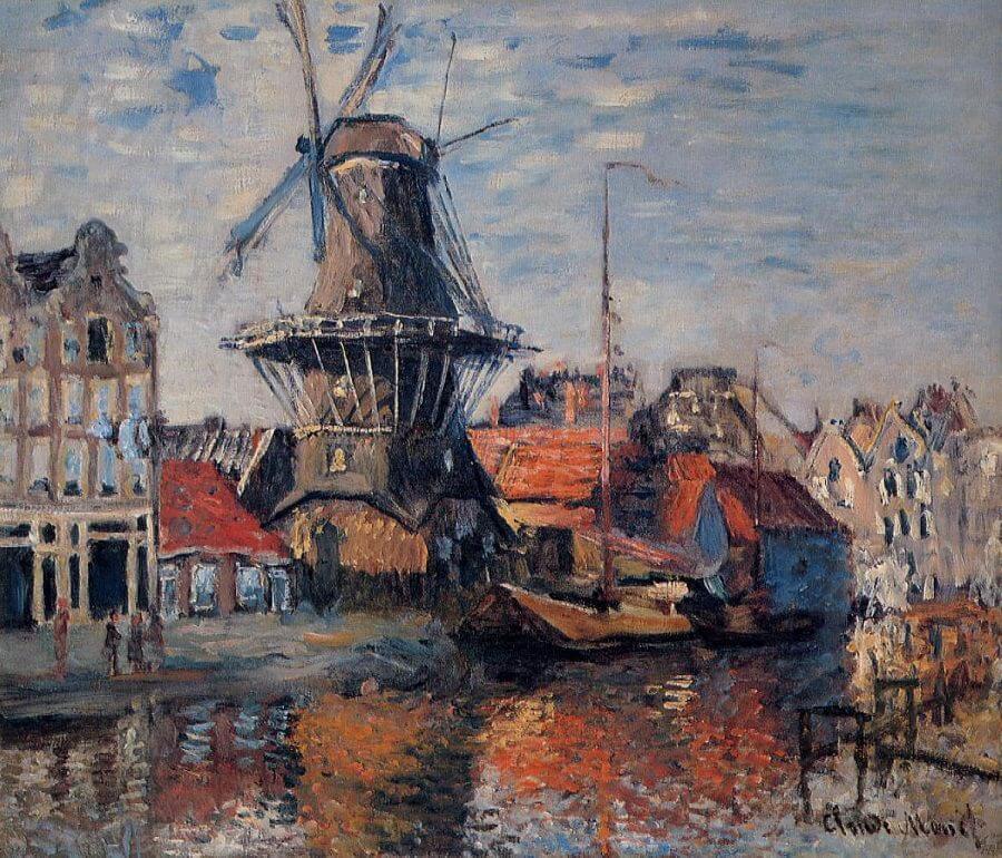 The Windmill at Amsterdam, 1871, by Claude Monet