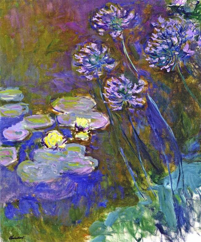Water Lilies and Agapanthus, 1923 by Claude Monet