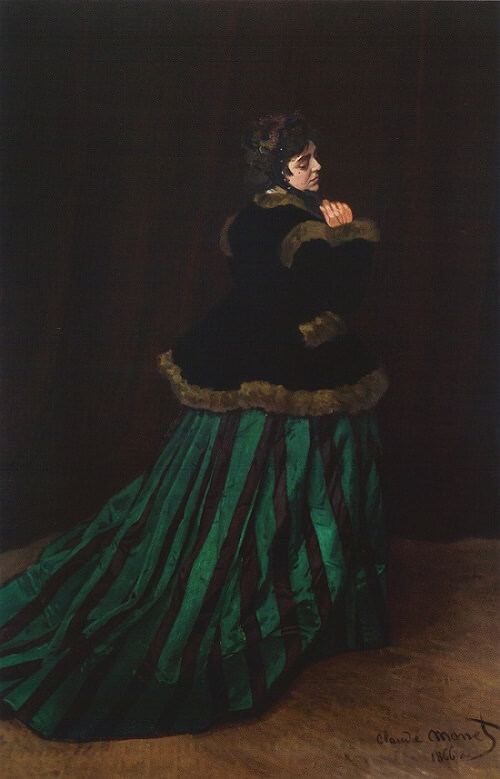 Woman in a Green Dress - by Claude Monet