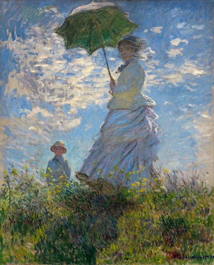 Woman with a Parasol - Madame Monet and Her Son, 1875 by Claude Monet