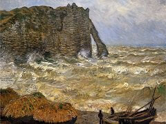 Stormy Sea in Étretat by Claude Monet